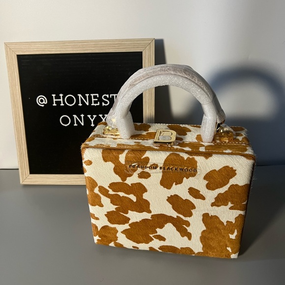 Brandon Blackwood Handbags - Standard Kendrick Trunk in Brown Cow Print Ponyhair with Brass